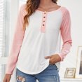 thumbnail image 2 of Moda mujer casual manga larga o-cuello patchwork señoras tops camiseta blusa Fridja fhghd1290, 2 of 5