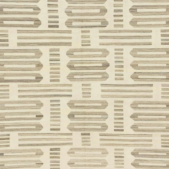 Ahgly Company Machine Washable Indoor Square Abstract Vanilla Gold Area Rugs, 6' Square