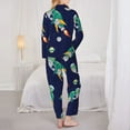 thumbnail image 5 of Kll Astronaut Dinosaur And Space Print Women'S Long Sleeve Pajamas With Pants Sleepwear Loungewear 2 Set-Xx-Large, 5 of 9