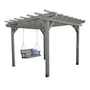 Highwood Bodhi 10' x 12' Pergola Set with 5ft Weatherly Porch Swing - Outdoor, Eco-friendly, Synthetic Wood