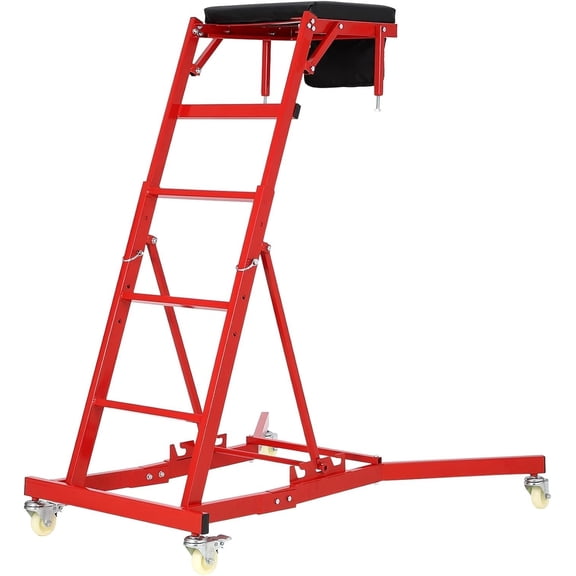 QinaQin Automotive Topside Creeper 400LBS Adjustable Height Movable with 4 Wheels,Red