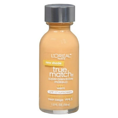L'Oreal True Match Super Blendable Make Up, Fresh Beige W4.5 - 1 Oz, Pack of 2
