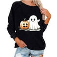 thumbnail image 3 of DDAPJ pyju Women's Halloween Ghost Sweatshirt Novelty Holiday Pullover Sweatshirt Funny Spooky Season Tops, 3 of 4