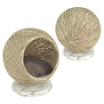 thumbnail image 3 of SussexHome Pets 15.75 x 15.75 x 17 Inches Pet Hammock for Cats - Scratch Resistant Cozy Covered Cat Bed for Indoor Cats - Bottom Cushioned Cat Cave Bed - Cream, 3 of 7