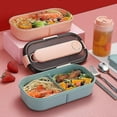 thumbnail image 2 of Lonchera portátil de plástico para estudiantes con compartimentos separados, horno microondas, caja de vajilla extraíble, lonchera japonesa separada, 2 of 2