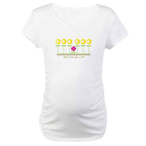 CafePress - The Little Flower Maternity T Shirt - Cotton Maternity T-shirt, Cute & Funny Pregnancy Tee