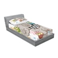 thumbnail image 2 of Ambesonne Colorful Fitted Sheet & Pillow Sham Set, and Owls Love, Twinxl, Multicolor, 2 of 2