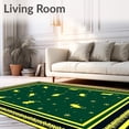 thumbnail image 2 of ODIKA 2'x3' Machine Washable Non-Slip Area Rug, Electrified Feline Holiday with Illuminated Border Design High Traffic Rug, Green, 617310, 2 of 7
