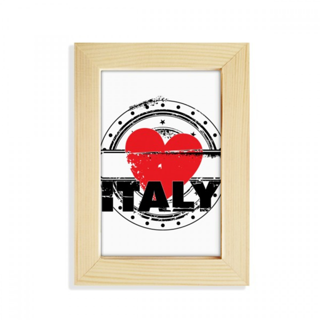 I Love Italy Word Love Heart Circle Shape Desktop Display Photo Frame Picture Art Painting 5x7 inch