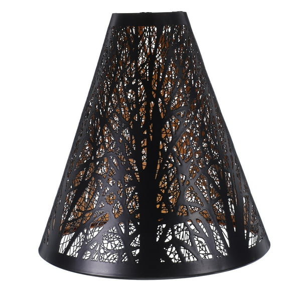 Hemoton Metal Etching Lamp Shades Drum Lampshades E27 Table Floor Light Cover For Industrial Pendant Light Vintage Replacement Lampshade