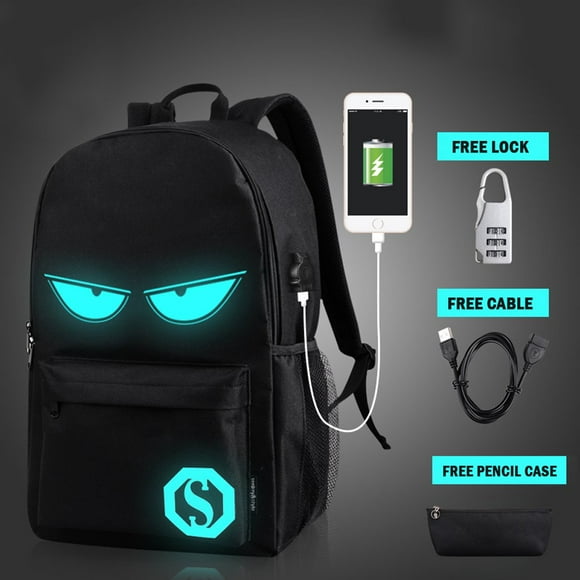 USB Charge Cool Boys School Backpack Waterproof Luminous School Bag Music Boy Backpacks Large Size