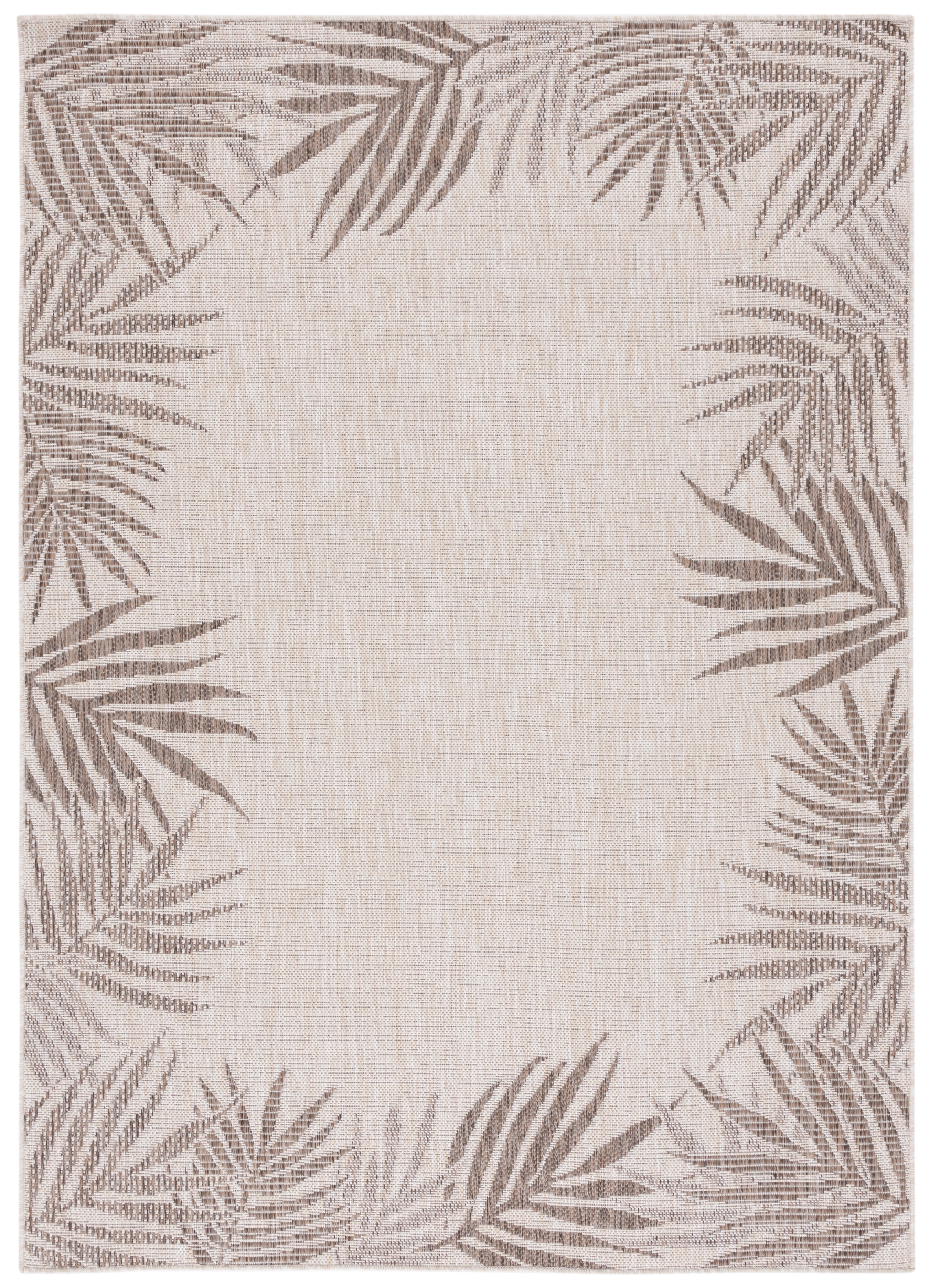 SAFAVIEH Beach House Cherlyn Botanical Indoor/Outdoor Area Rug, Beige/Brown, 4' x 6'
