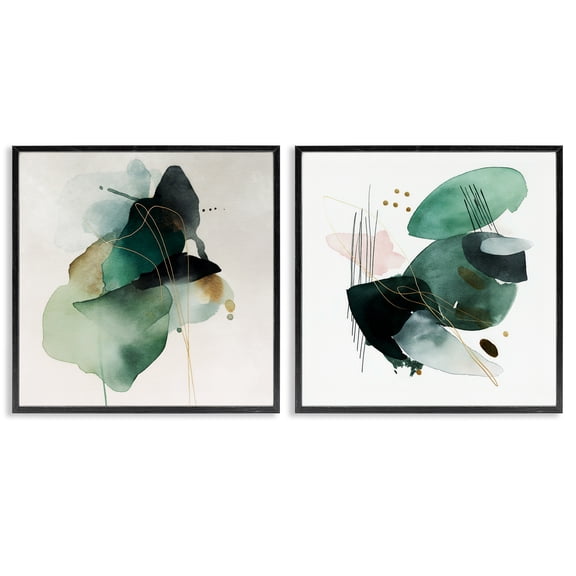 Stupell Industries Fluid Abstract Harmonies 2 Piece Black Framed Giclee Art Set, design by Svetlana Aleynikova