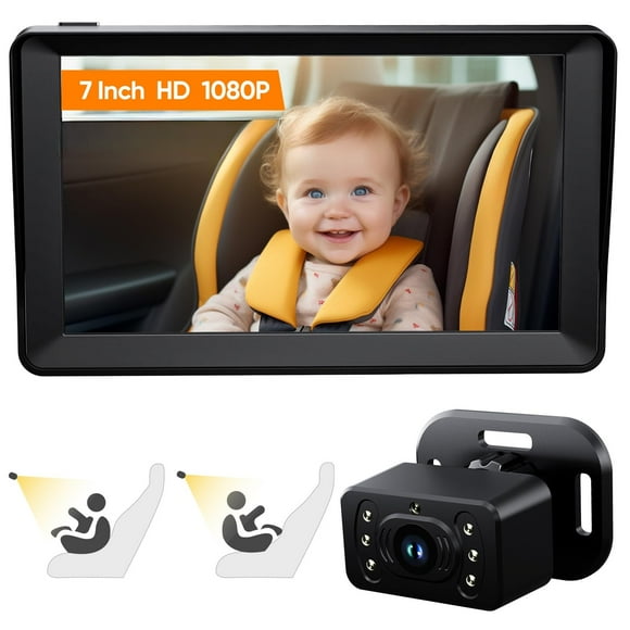 Cámara para coche y bebé, monitor Kidsneed de 7 pulgadas con 2 cámaras HD 1080P
