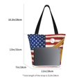 thumbnail image 4 of Uemuo American Flag And Baseball Print Tote Bags for Women,Large Capacity Corduroy Bag,Reusable Grocery Shoulder Bag,Beach Tote with Zipper Closure, Daily Essentials, 4 of 7
