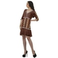 thumbnail image 4 of Moomaya Robe Courte Portefeuille à Col en V Imprimée en Georgette pour Femmes Tenue Décontractée, 4 of 6