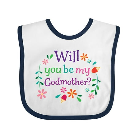 

Inktastic Will You Be My Godmother Proposal Outfit Gift Baby Boy or Baby Girl Bib