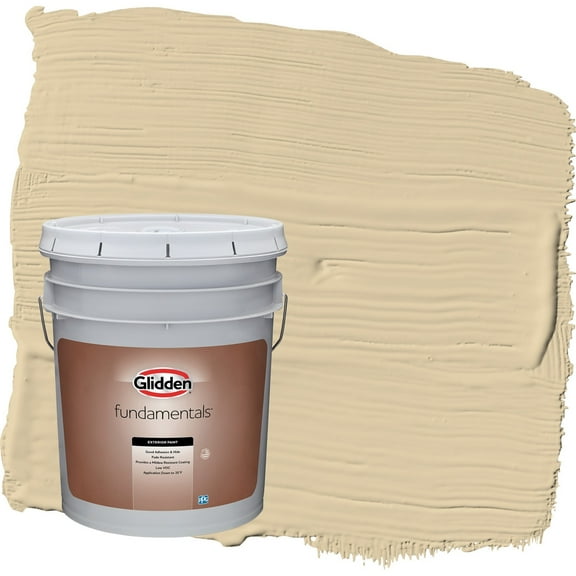 Glidden Fundamentals Cookie Dough / Beige Semi-Gloss Exterior Paint, 5 Gallon