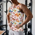 thumbnail image 5 of Fotbe Flowers Birds And Butterflies Pattern Men's Quick Dry Workout Tank Top Gym Muscle Tee Fitness Bodybuilding Sleeveless T Shirt Breathable Workout Shirt-, 5 of 9