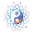 thumbnail image 3 of Ethnic Duvet Cover Set, Yin Yang Mandala Hippie Design with Floral Swirl Frame Image, Decorative 2 Piece Bedding Set with 1 Pillow Shams, Twin Size, Purple and Pale Blue, by Ambesonne, 3 of 3