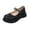 Black, variant on OAVQHLG3B Women's Gothic Punk Pearl Platform Shallow Mouth Round Toe Student Shoes