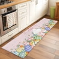 thumbnail image 3 of Easter 2'x6' Runner Rug, Country Rabbit Feet Eggs Leaves Pink Wooden Grain Washable Non-Slip Area Rugs for Hallway Kitchen Floor Bedroom Entryway, StainResistant Laundry Carpet Decoration Indoor Mat, 3 of 9