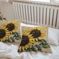 thumbnail image 5 of Retro Bees Outdoor Pillow Covers Pack of 2 Sunflower Leaf Pastoral Retro Bees Waterproof Throw Pillow Covers Decorative Cushion Cases for Patio Garden Tent Balcony Couch 16x16 inch, 5 of 8