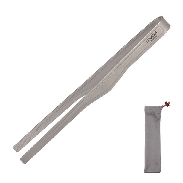Pinzas de titanio Lixada con pinza para barbacoa, herramienta ligera para acampar al aire libre