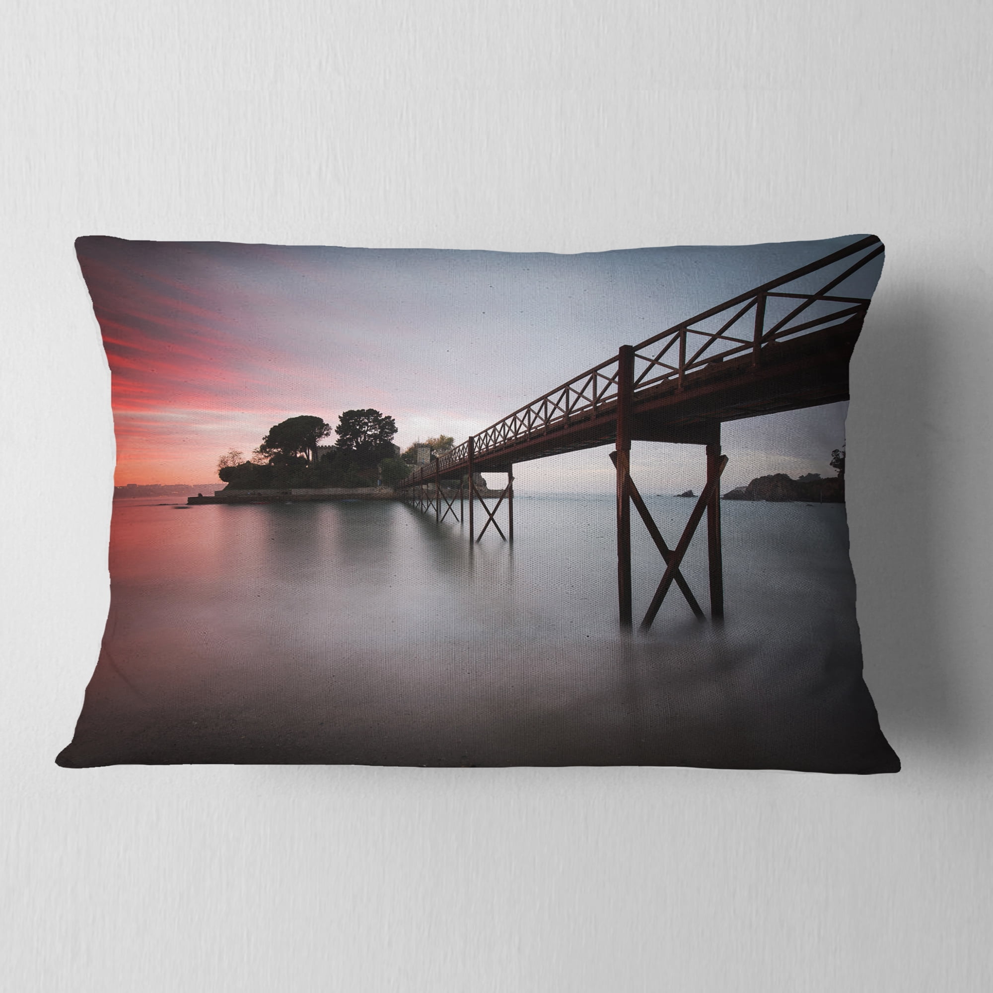 Designart Santa Cruz Island Spain - Seashore Photo Throw Pillow - 12x20