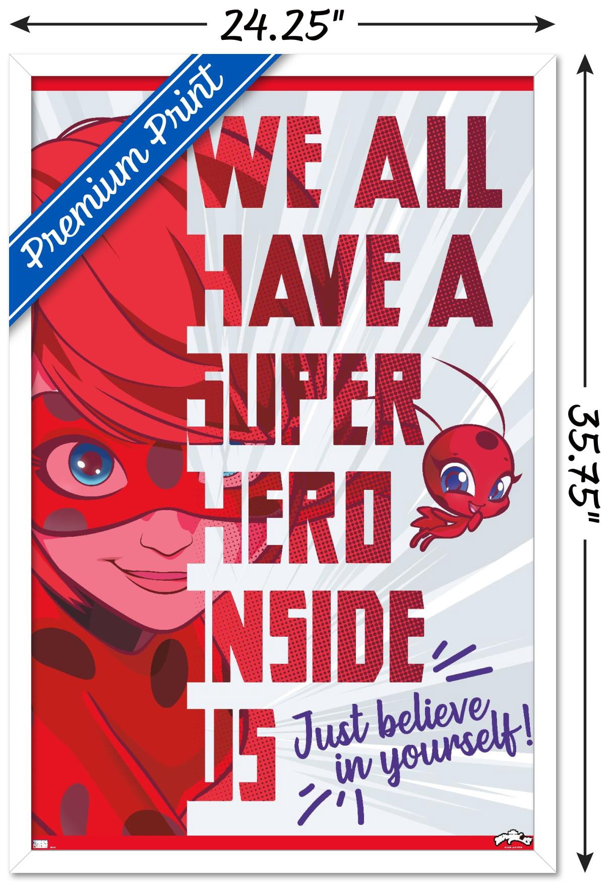 Miraculous - Hero Wall Poster, 22.375" x 34", Framed