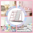 thumbnail image 4 of NACHES Metal Kid Bookshelf Toy Storage Organizer Montessori Baby Bookcase Small Toddler Book Rack Sling Children Display Shelf Boy Girl Living Bedroom Nursery Playroom Classroom Library (Pink), 4 of 9