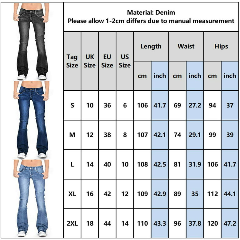 ZNU Women's Bootcut Jeans Stretchy Denim Pants Ladies Low Waist Flared  Trousers