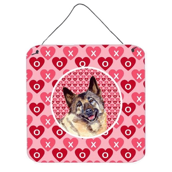 Norwegian Elkhound Valentines Love And Hearts Aluminium Metal Wall Or Door Hanging Prints
