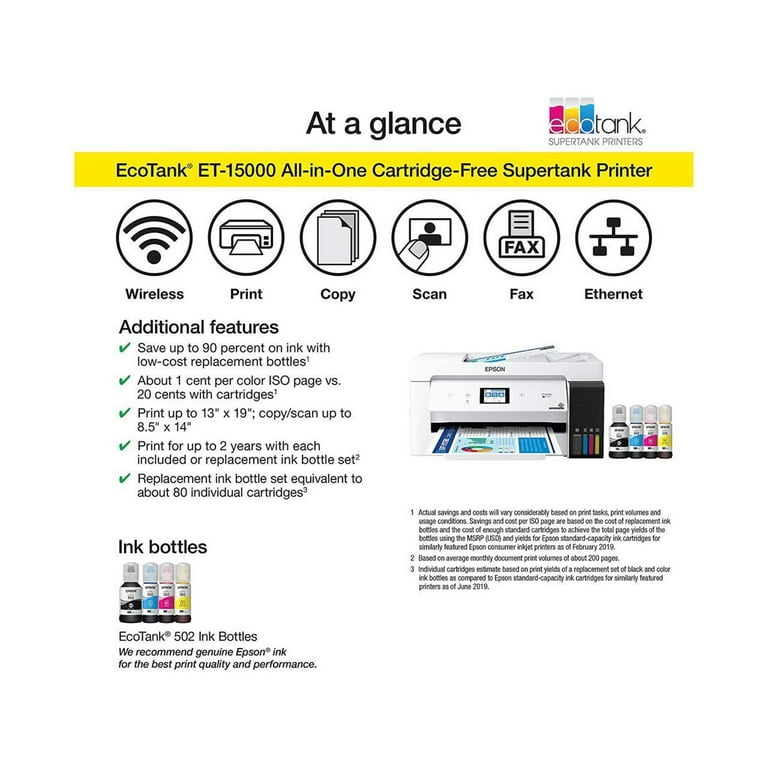 Epson EcoTank ET-15000 Wireless All-in-One Printer with Scanner
