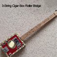 thumbnail image 4 of Puente de Cola RíGida para Guitarra de 3 Cuerdas para Caja de Puros, Piezas de Guitarra EléCtrica Reemplazo de Guitarra Cromado, Negro, 4 of 5