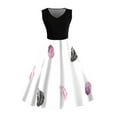 thumbnail image 2 of Xinyi Robe à Imprimé Plumes Sans Manches avec Fermeture Éclair Latérale, Robe Décontractée à Manches Courtes, Style Plage, Élégante pour Fête 2024, 2 of 5