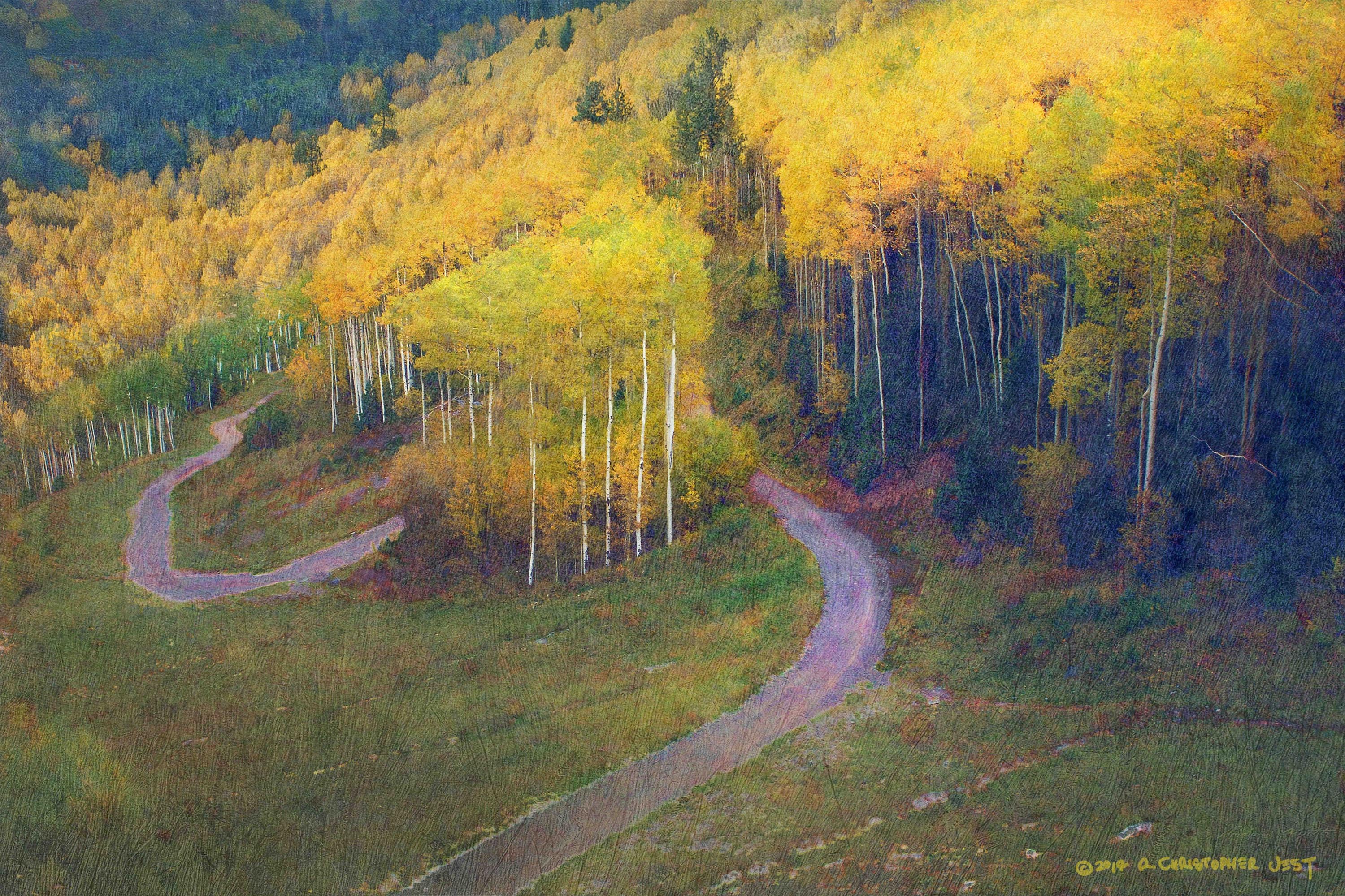 "Old Pass Road" Painting Print on Wrapped Canvas