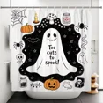 thumbnail image 3 of Tchckioa Halloween Ghost Shower Curtain,47x72 Inch Privacy Protection Bath Curtain for Bathroom,Hooks Top, 3 of 6