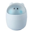 thumbnail image 2 of Desktop Mini Trash Bin | Compact Flip-Top Plastic Desk Garbage Can | Small Storage Wastebasket for Office & Home | ABS Material | 6.5 x 5 x 5 in | Sky Blue Pink White | 195g, 2 of 6