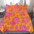 thumbnail image 1 of HAHDAXIA Floral Print Bedding Solid Comforter Set for All Seasons,3 Pieces(1 Comforter+2 Pillowcases),Soft Microfiber Bedding Set Full(79"x90"), 1 of 7