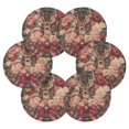 thumbnail image 3 of 6 Pcs Drink Coasters with Holder 3.94in Woven Coasters for Drinks Beautiful and Detailed Deer Coaster Set for Protection Table, 3 of 7