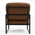 thumbnail image 3 of Set of 2 Amna Brown Arm Chair with Black Metal Legs, 3 of 8
