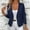 Navy, variant on Quilted Jackets for Women Solid Color Casual Fashion Three-quarter Sleeve Cardigan Jacket Long Sleeve Lapel Top/shirt White M