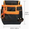 thumbnail image 7 of Tool Pouch - Tool Belt Bag/Utility Pouch for Electrician Carpenter Construction Technician Gardening, Tool Pouch with Belt Clip for Hardware Tools, 8 Pockets, Adjustable Belt Work Apron, Orange, 7 of 7