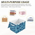 thumbnail image 6 of Yayeee Collapsible Cube Storage Bin with Lid Fabric Closet Decorative Basket with Handles, Blue Forest Cat Pattern, 6 of 7