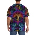 thumbnail image 5 of KLL Indian Mandalas Dragonfly Print Men's Shirt Short Sleeve Button Down Summer Cuba Beach Shirts- 3X-Large, 5 of 7