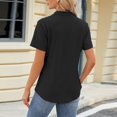 thumbnail image 6 of Kcolen Vneck Cap Sleeve Tops for Women V Neck Summer Short Sleeve Regular Comfy Solid Color Tee Shirts Womens Business Casual Outfits,Black, 6 of 6