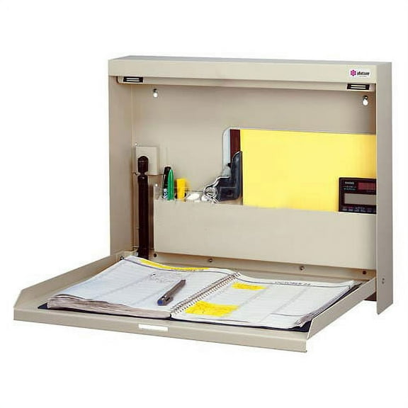Datum WallWrite Folding Wall Mount Shop Desk Non-Locking 20""W x 3-3/8""D x 16-3