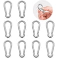 thumbnail image 1 of 10PCS Stainless Steel Carabiners Caribeener Clips, 1.57 Inch Small Caribeaner Spring Snap Hooks, Heavy Duty Keychain, 1 of 5