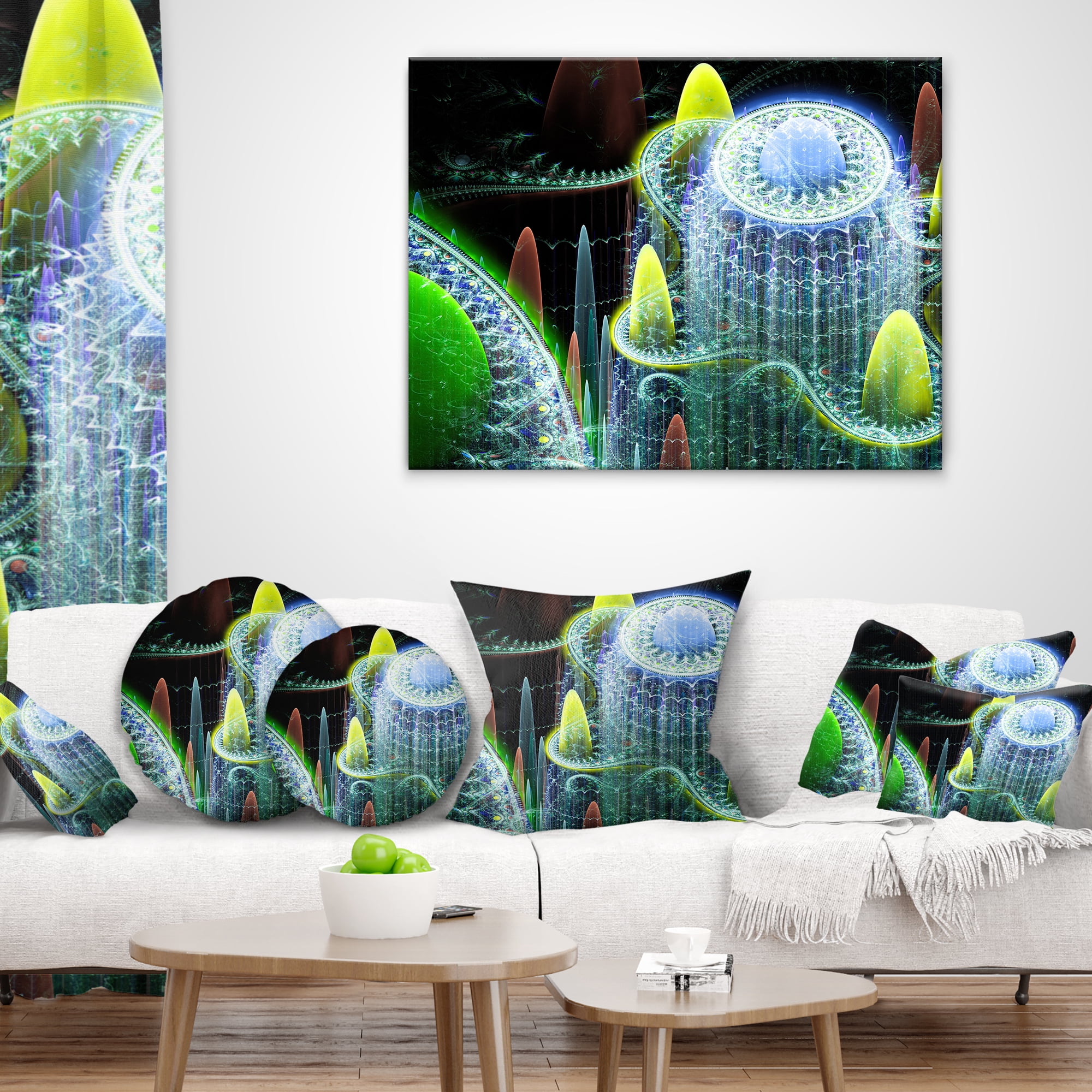 Designart World of Infinite Fractal Universe - Abstract Throw Pillow - 16x16